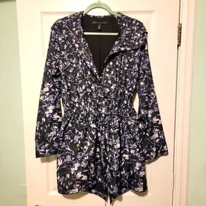 Printed Chinched-waist Raincoat